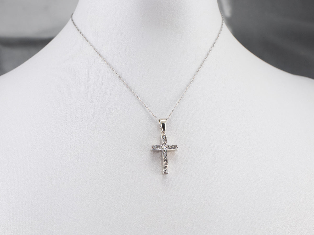 Modern Diamond Cross Pendant