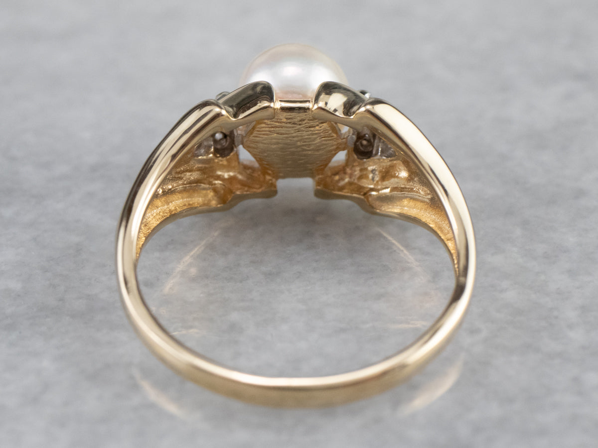 Vintage Pearl and Diamond Ring