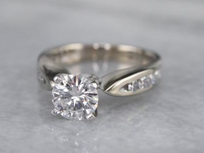 Modern GIA Round Brilliant Diamond Engagement Ring