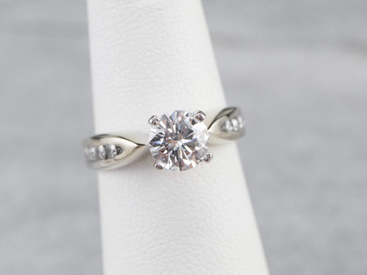 Modern GIA Round Brilliant Diamond Engagement Ring