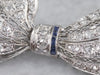 Platinum Art Deco Diamond and Sapphire Filigree Pin