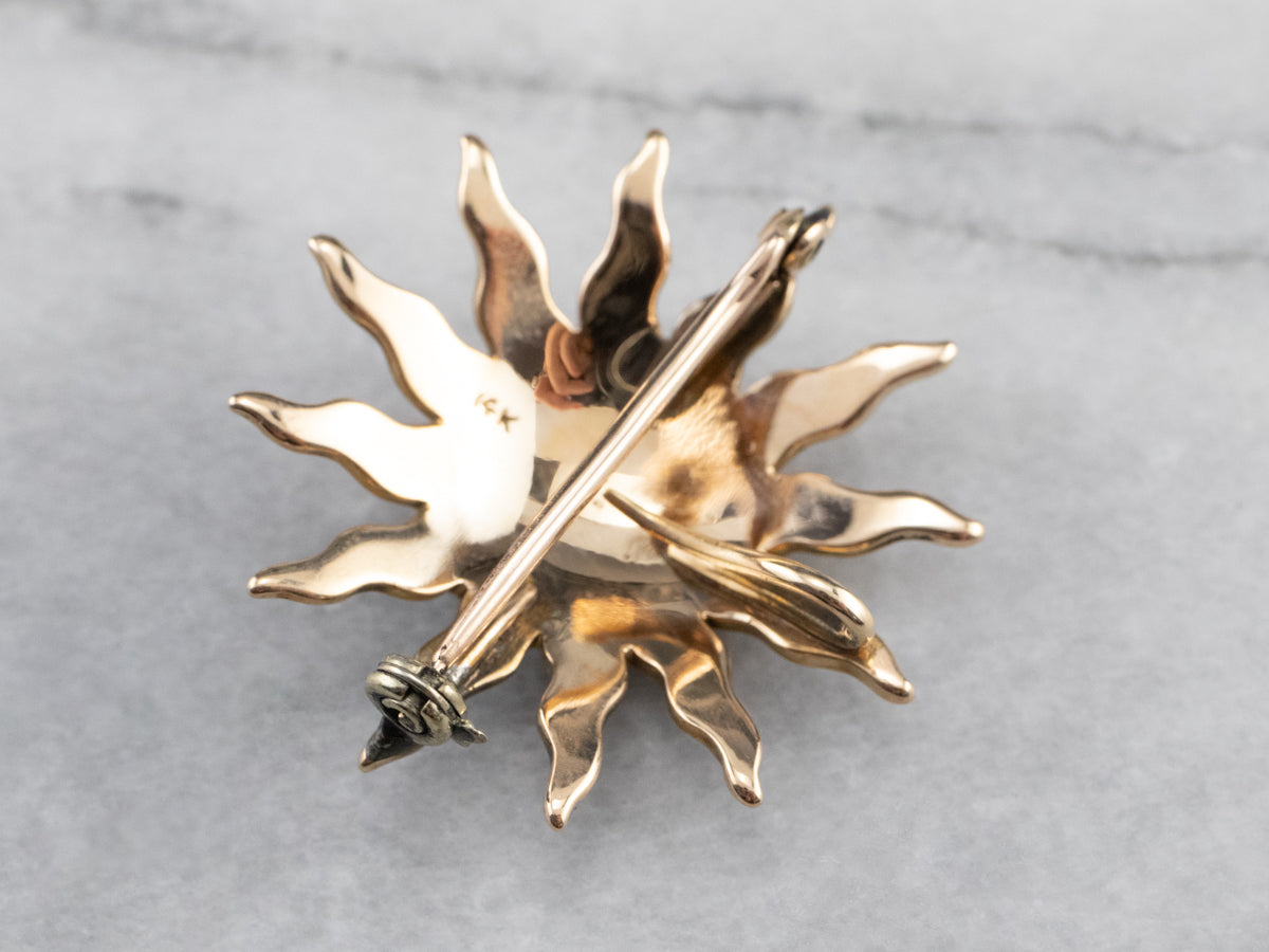 Victorian Seed Pearl Starburst Brooch Pendant