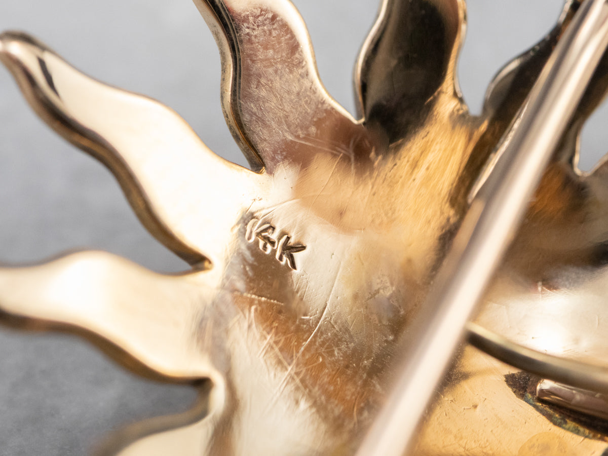 Victorian Seed Pearl Starburst Brooch Pendant