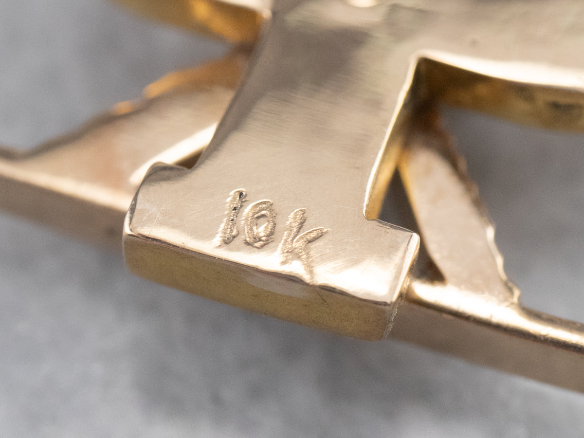 Colgante de la Fraternidad Chi Psi de Oro Perlado