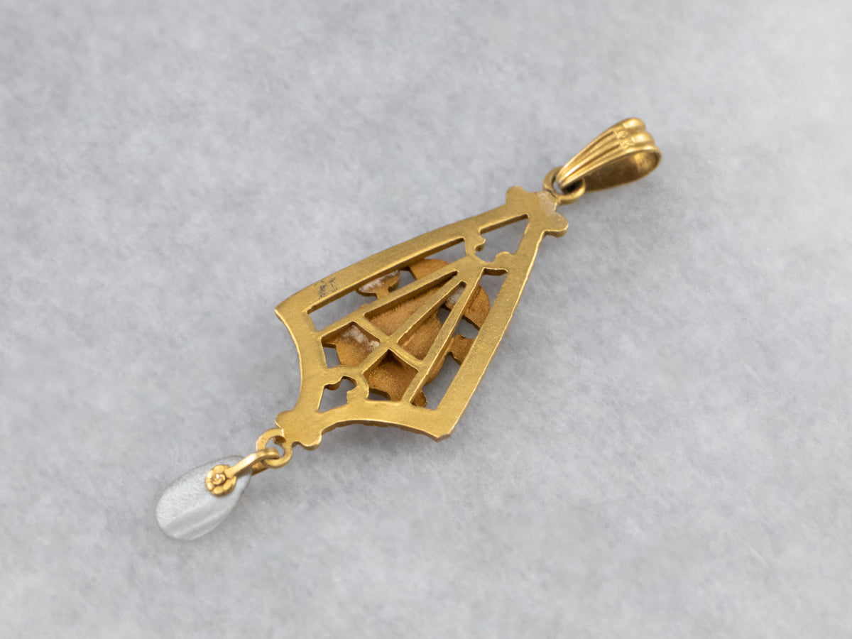 Gold Quartermaster Corps Antique Pendant