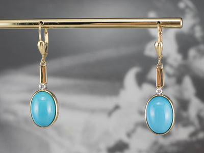 Turquoise Diamond Drop Earrings