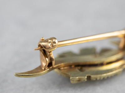 Antique Gold and Enamel Masonic Pin