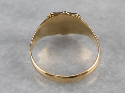 18K Gold Shield Signet Ring
