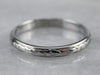 Art Deco Floral Patterned White Gold Wedding Band