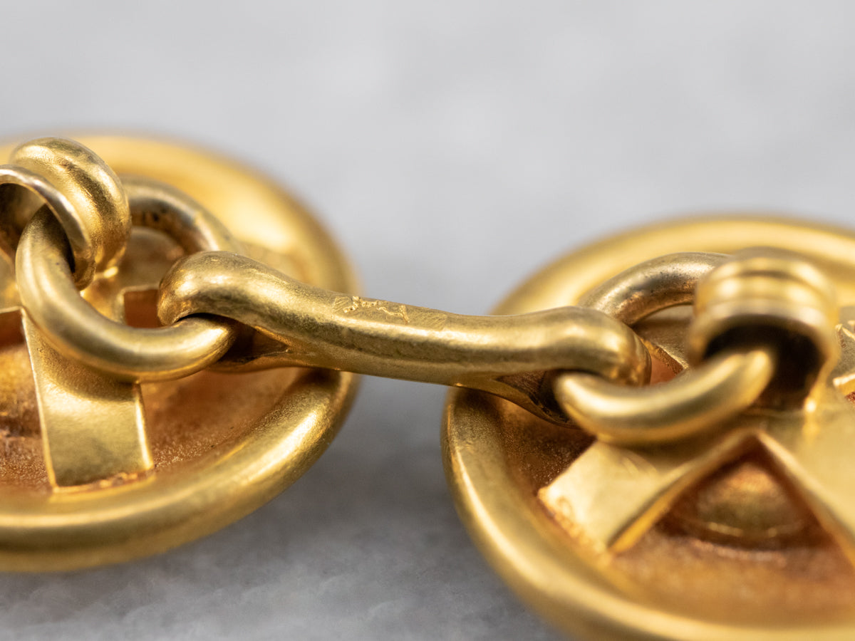 Antique Synthetic Sapphire 18K Gold Cufflinks