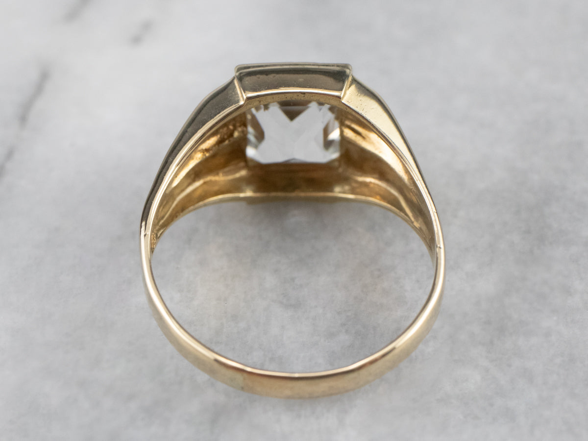 Retro White Topaz Gold Ring