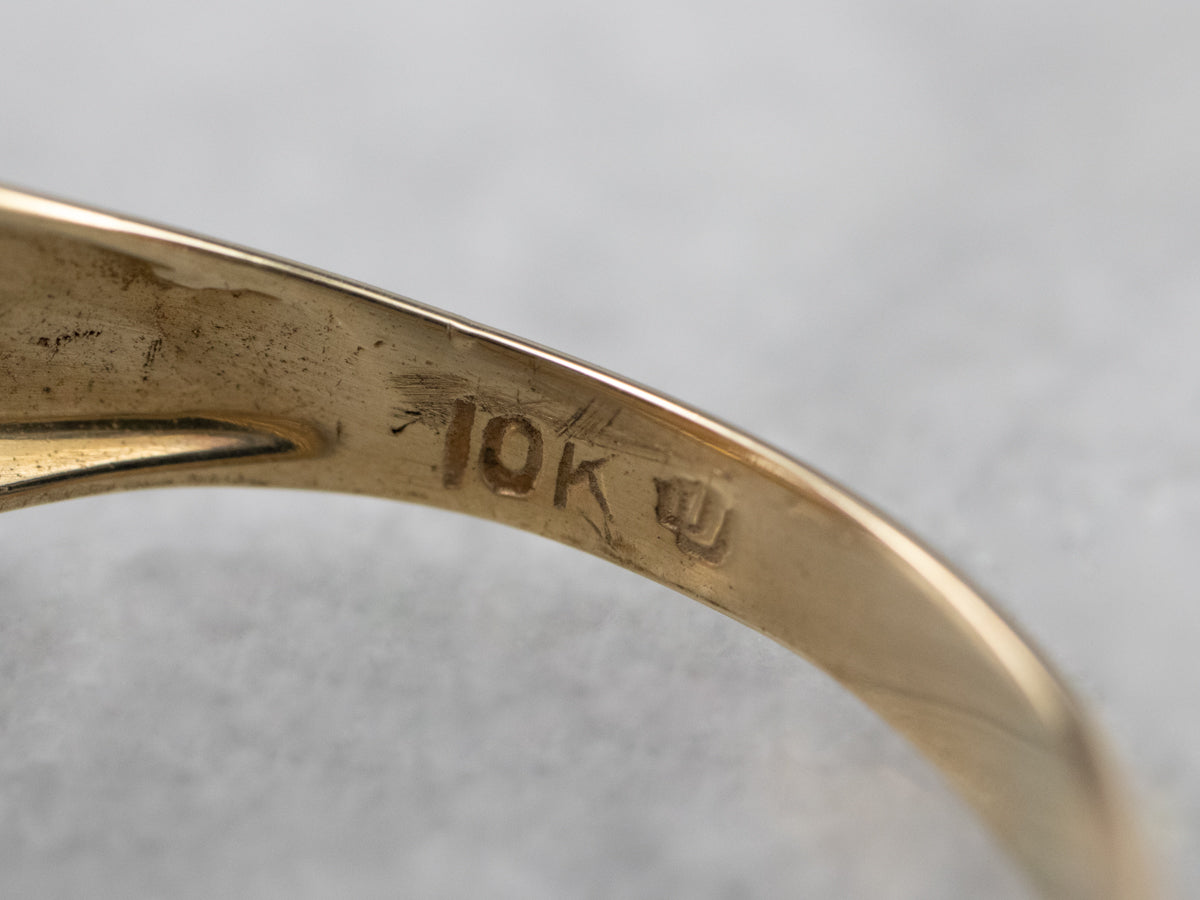 Retro White Topaz Gold Ring