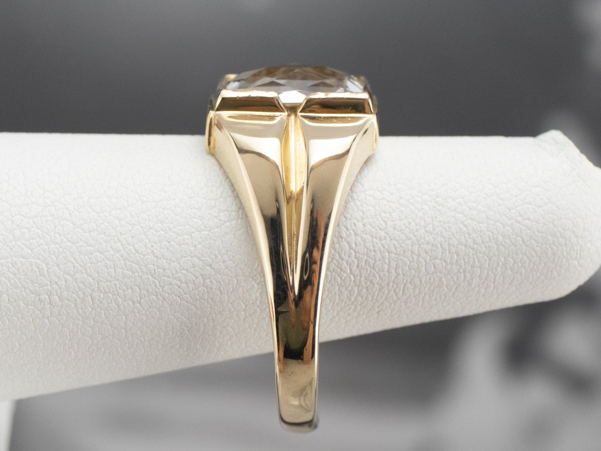 Retro White Topaz Gold Ring
