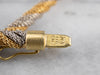 Two Tone 18K Gold Twisted Mesh Chain Necklace