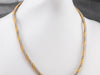 Two Tone 18K Gold Twisted Mesh Chain Necklace