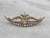 Antique Seed Pearl Crescent Moon Wings Pin