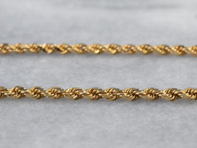 14K Gold French Rope Chain Necklace