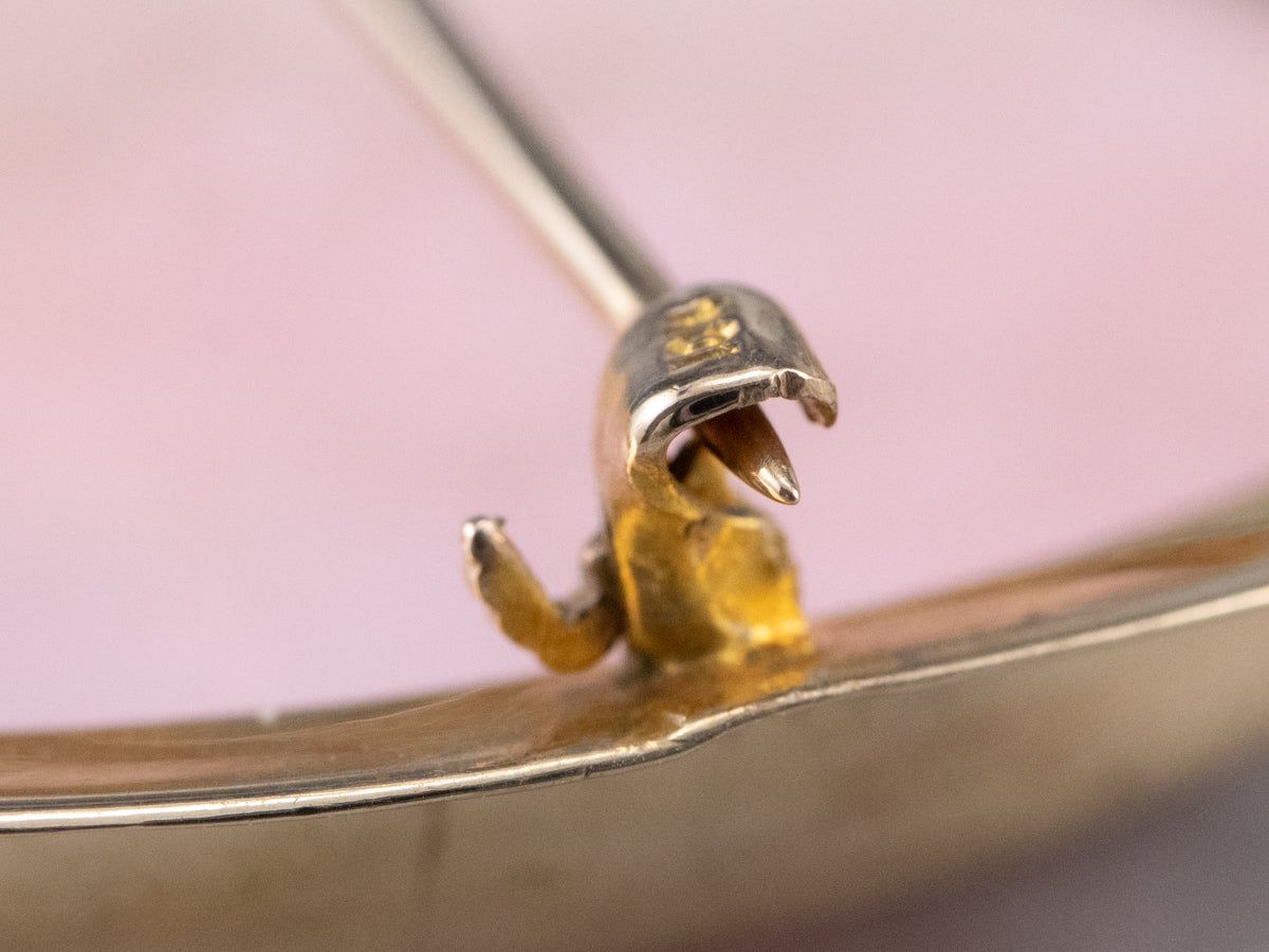 Vintage Pink Shell Cameo Brooch