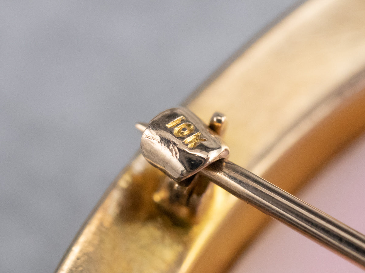Vintage Pink Shell Cameo Brooch