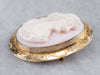 Vintage Pink Shell Cameo Brooch