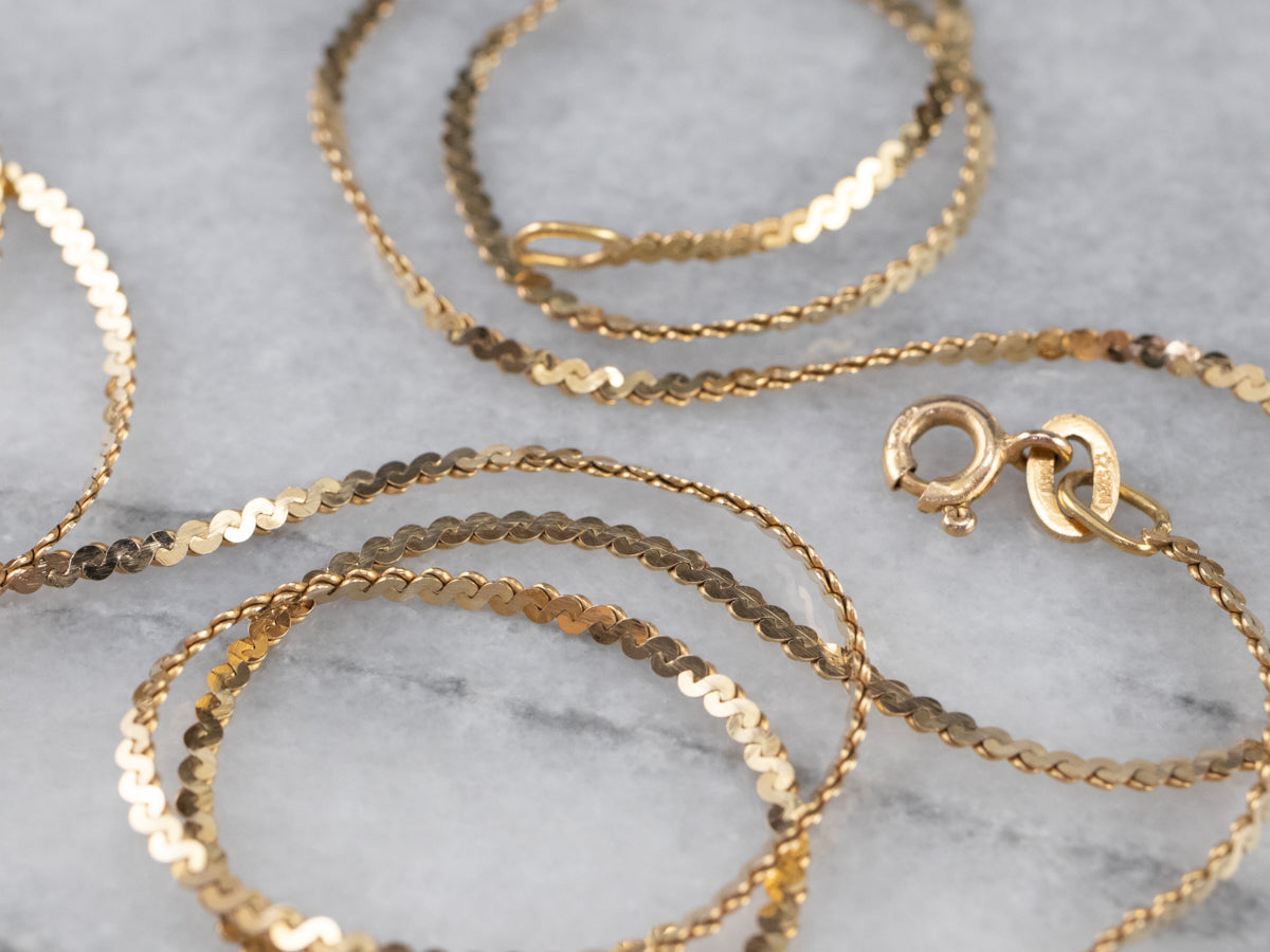 Long Gold Flat Serpentine Chain
