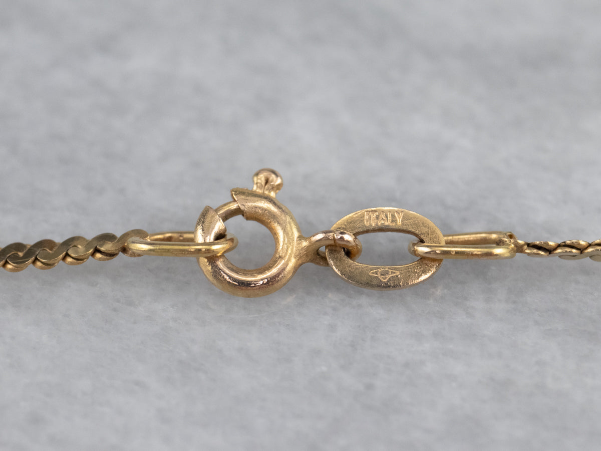 Long Gold Flat Serpentine Chain