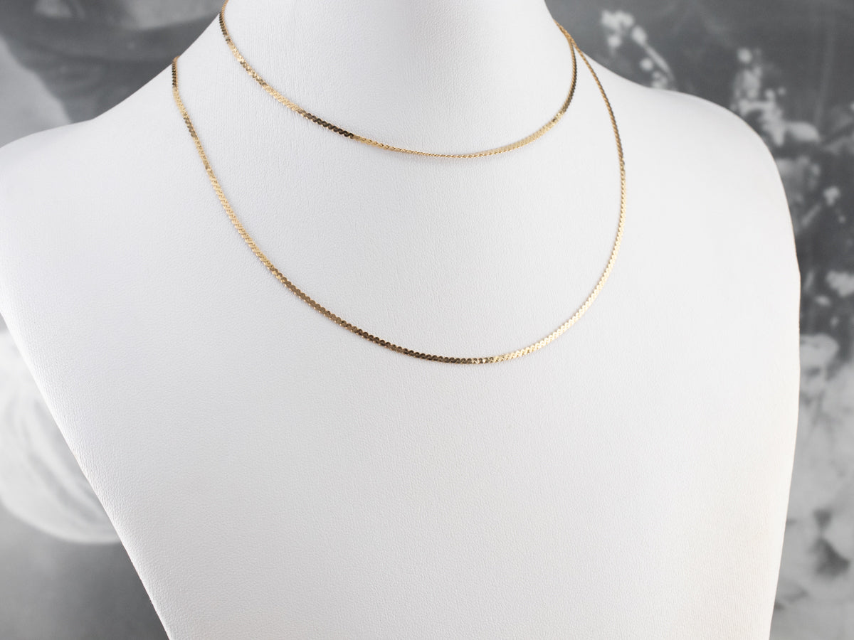 Long Gold Flat Serpentine Chain