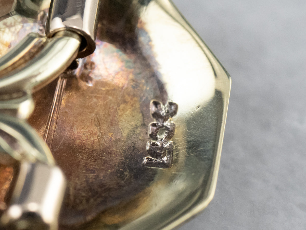 Art Deco White Gold Octagonal Cufflinks