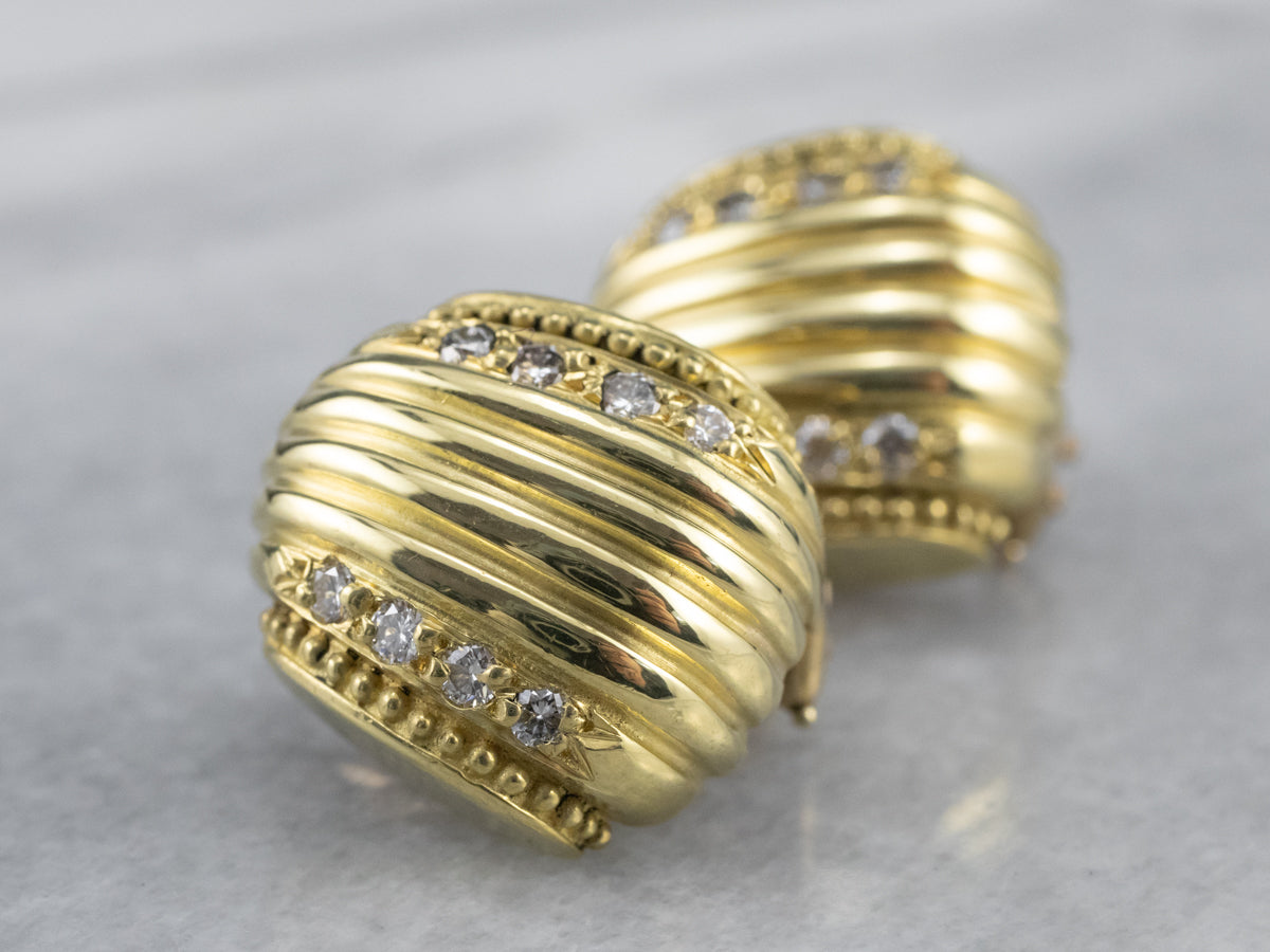 Diamond 18K Gold Stud Earrings