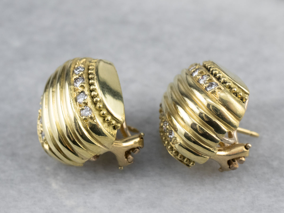 Diamond 18K Gold Stud Earrings