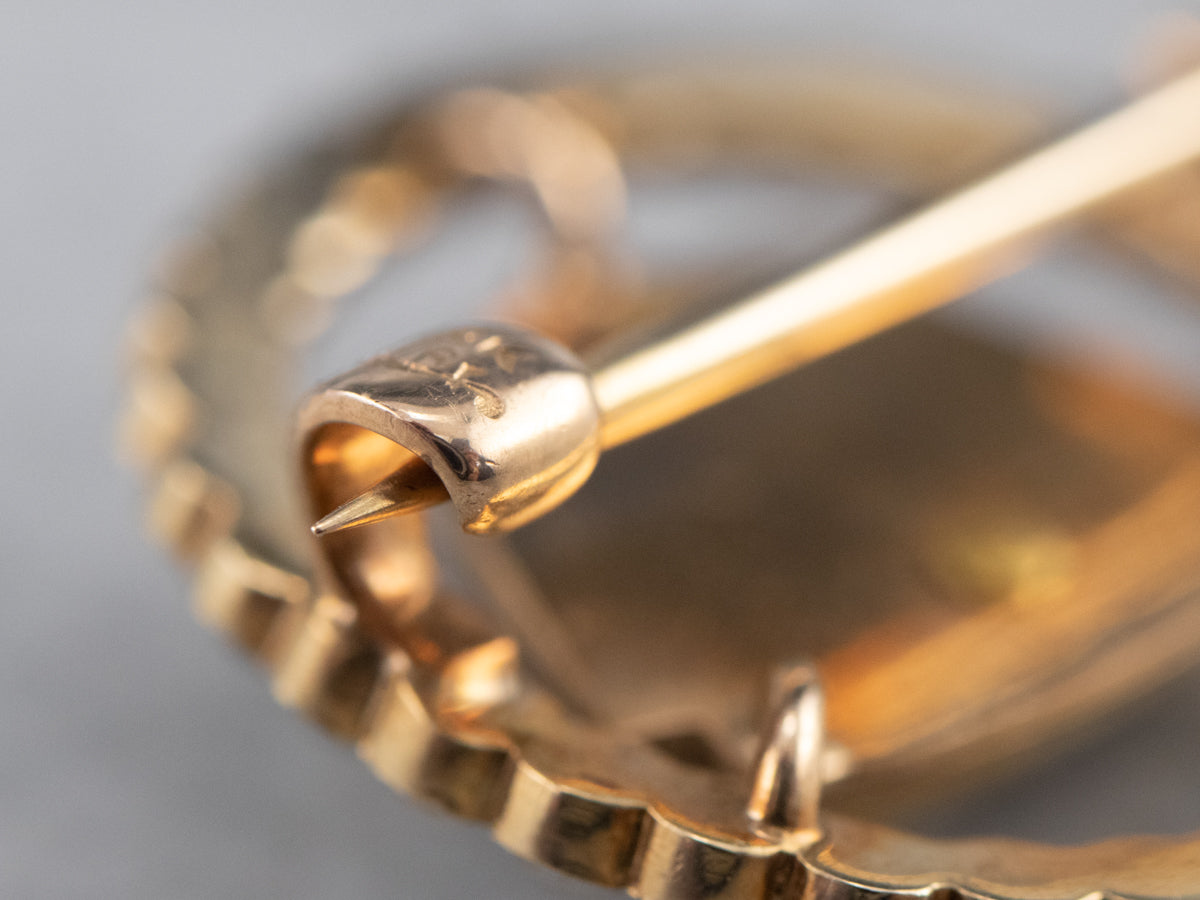 Enamel Seed Pearl Shriners Gold Lapel Pin