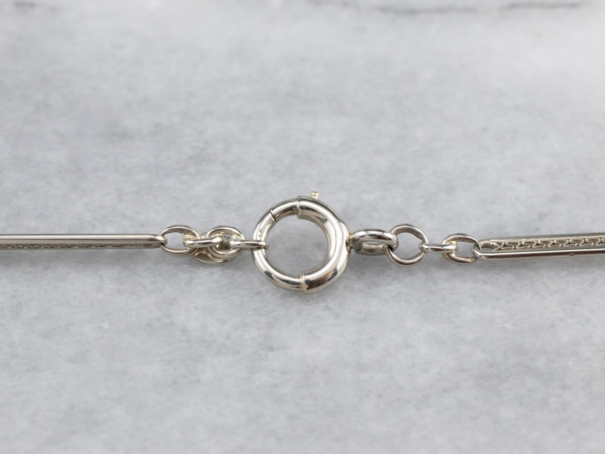 White Gold Vintage Pocket Watch Chain