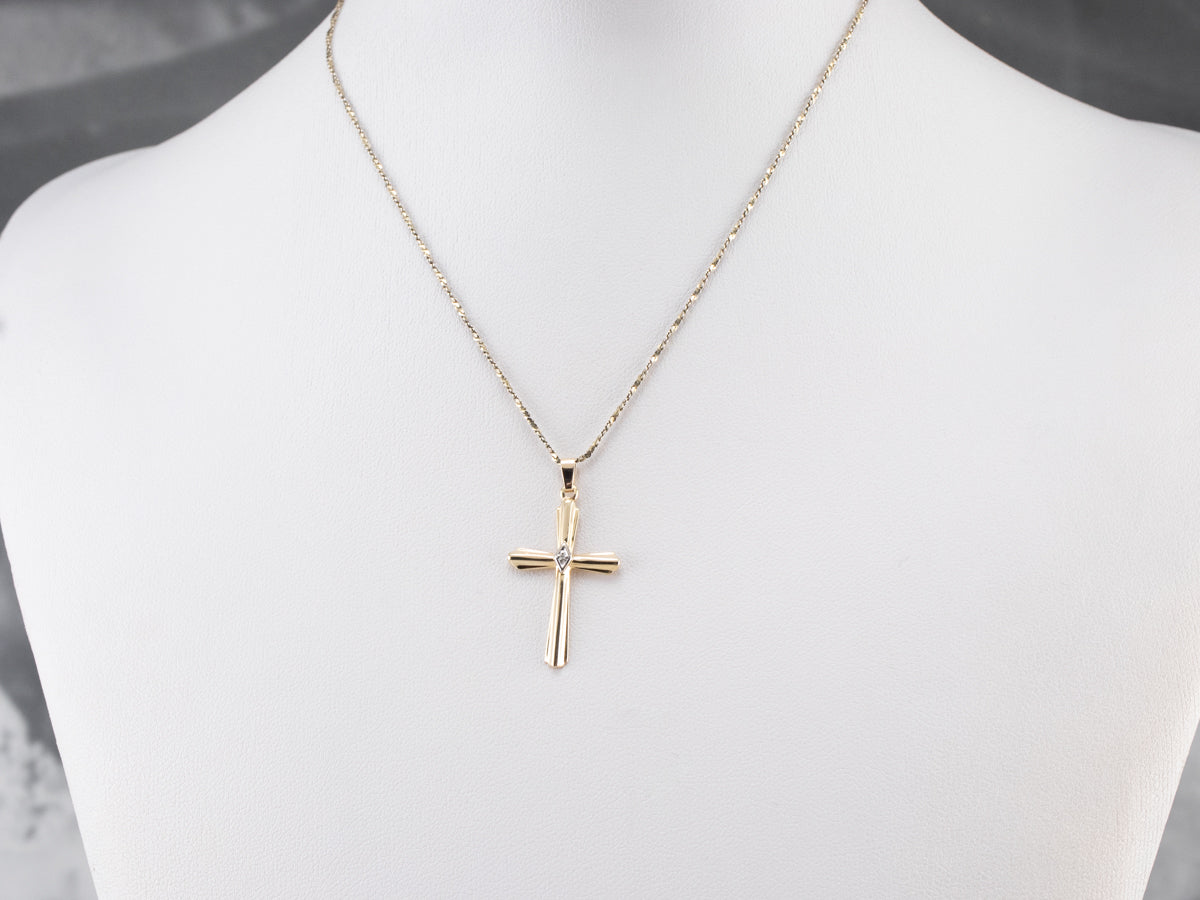 Mens Diamond Accent Two-Tone Stainless Steel Stacked Cross Pendant Necklace  - Walmart.com