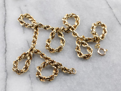 Chunky Gold Rope Twist Chain