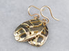 Solid 14K Gold Oval Medal Drop Earrings