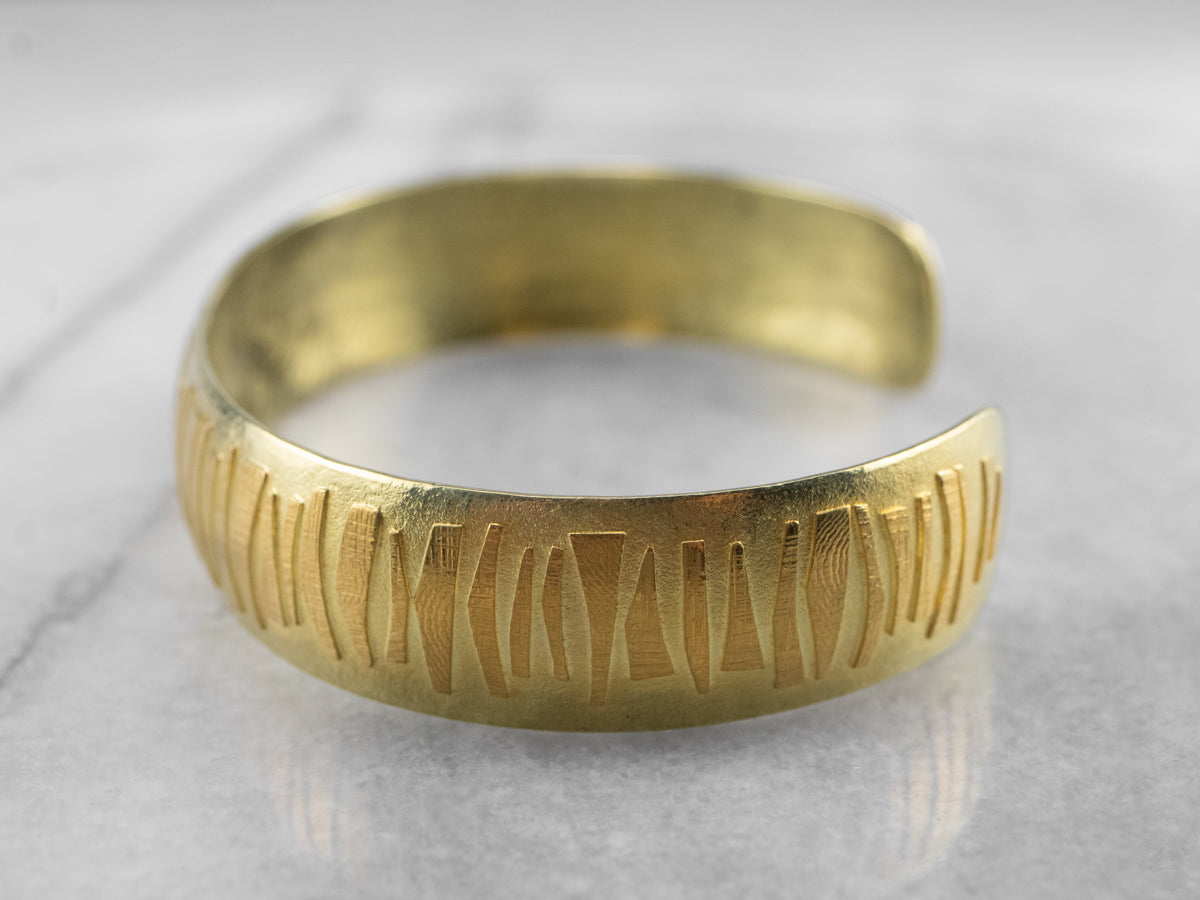 Signed Lisa Ceccorulli High Karat Gold Cuff Bracelet