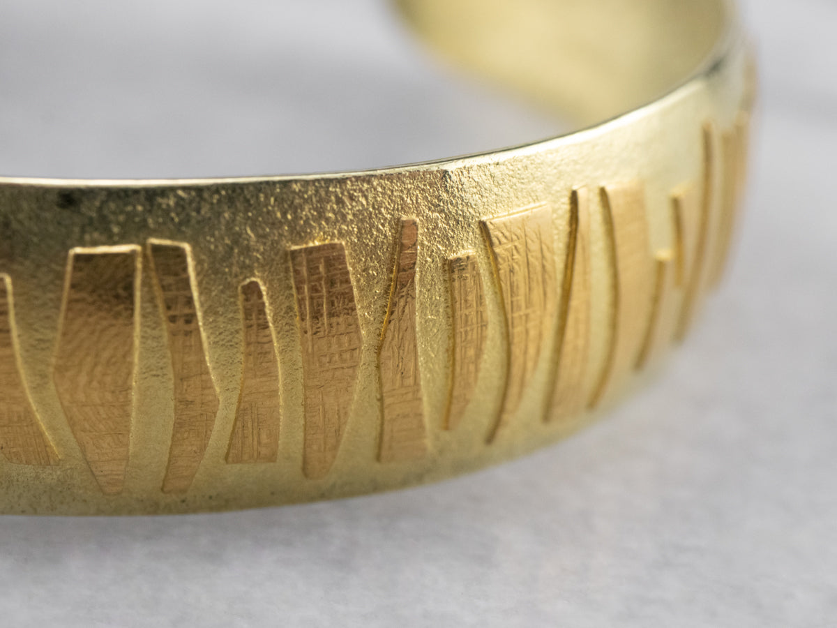 Signed Lisa Ceccorulli High Karat Gold Cuff Bracelet