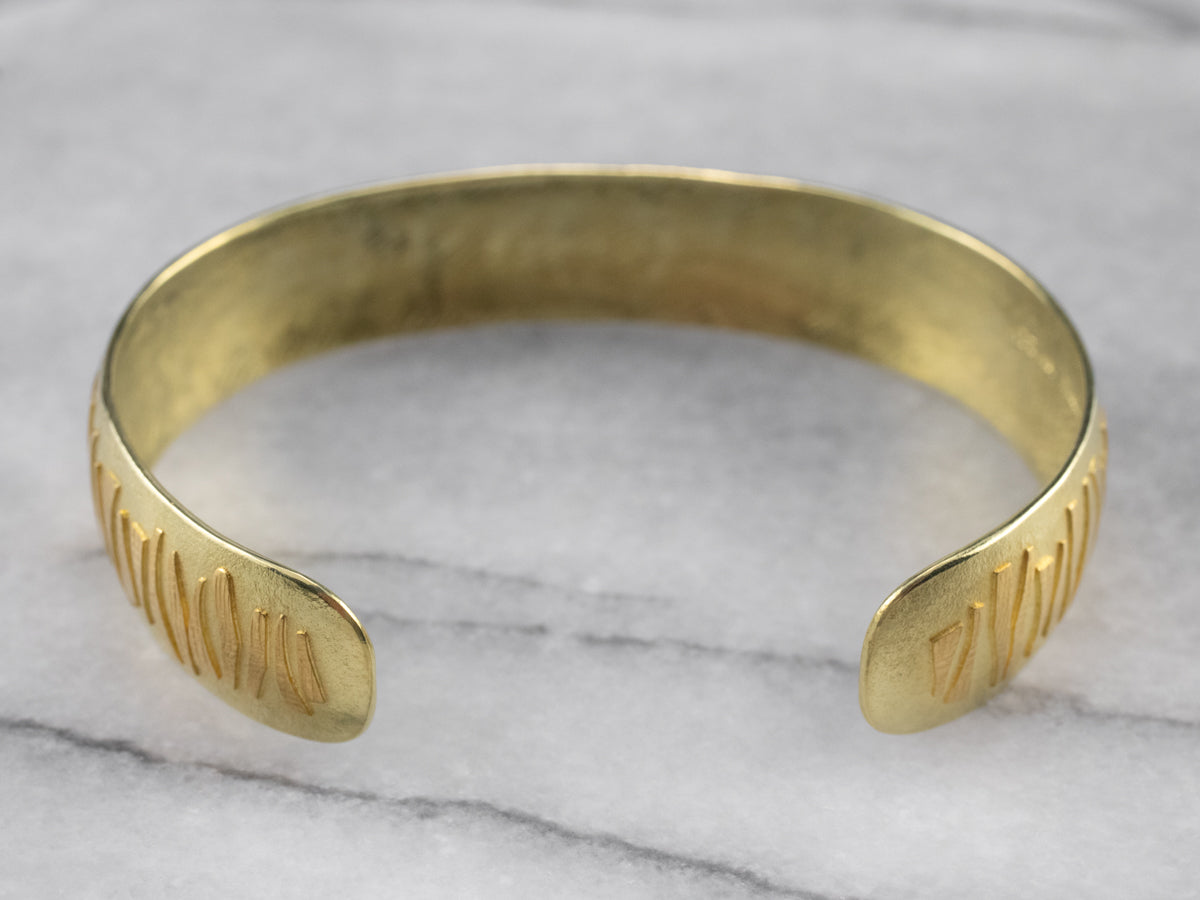 Signed Lisa Ceccorulli High Karat Gold Cuff Bracelet