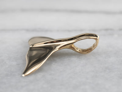 14K Gold Whale Tail Pendant