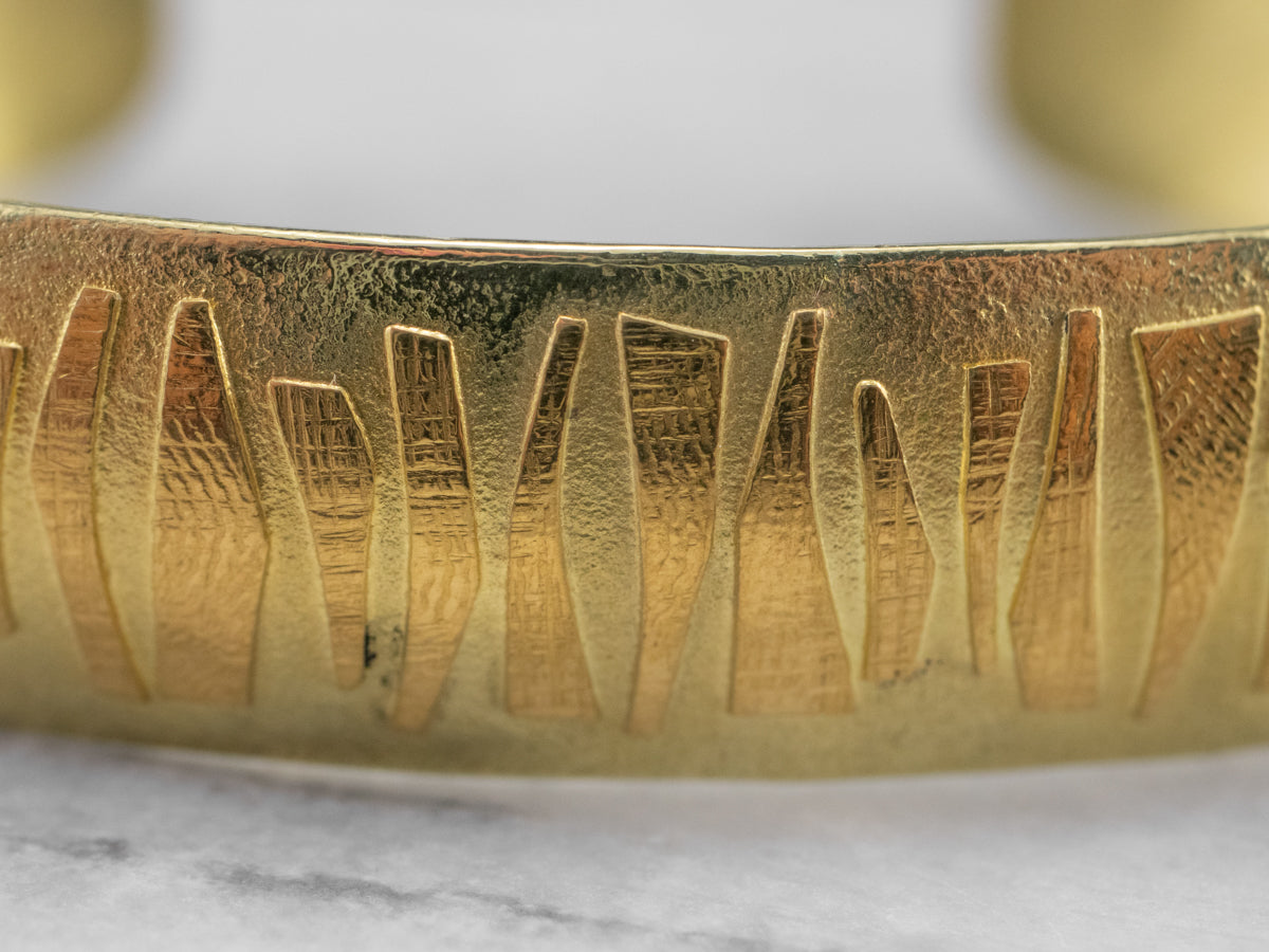 Signed Lisa Ceccorulli High Karat Gold Cuff Bracelet