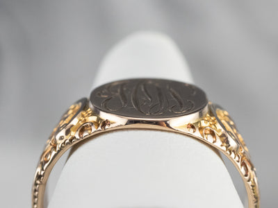 Antique Ostby Barton "JON" Gold Signet Ring
