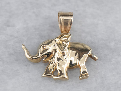 Happy Elephant Gold Pendant