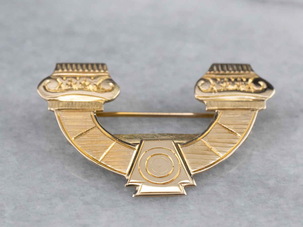 Vintage Grecian Gold Sash Pin