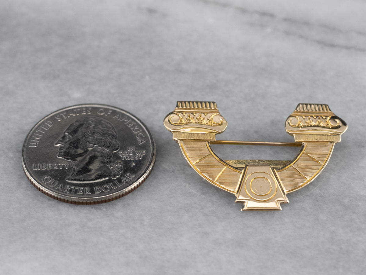 Vintage Grecian Gold Sash Pin