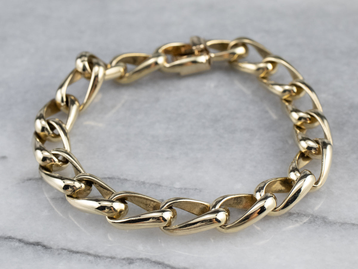 Heavy Gold Curb Chain Bracelet