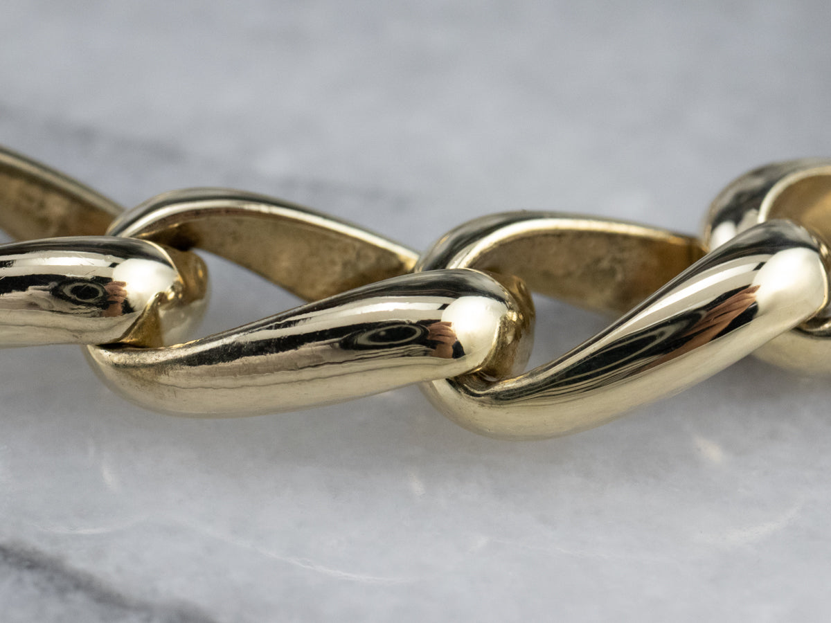 Heavy Gold Curb Chain Bracelet