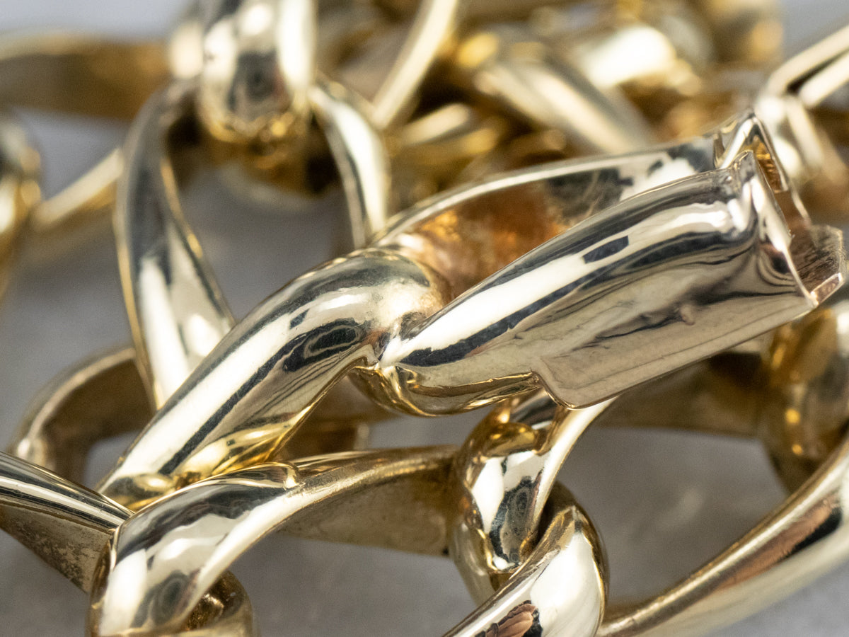 Heavy Gold Curb Chain Bracelet