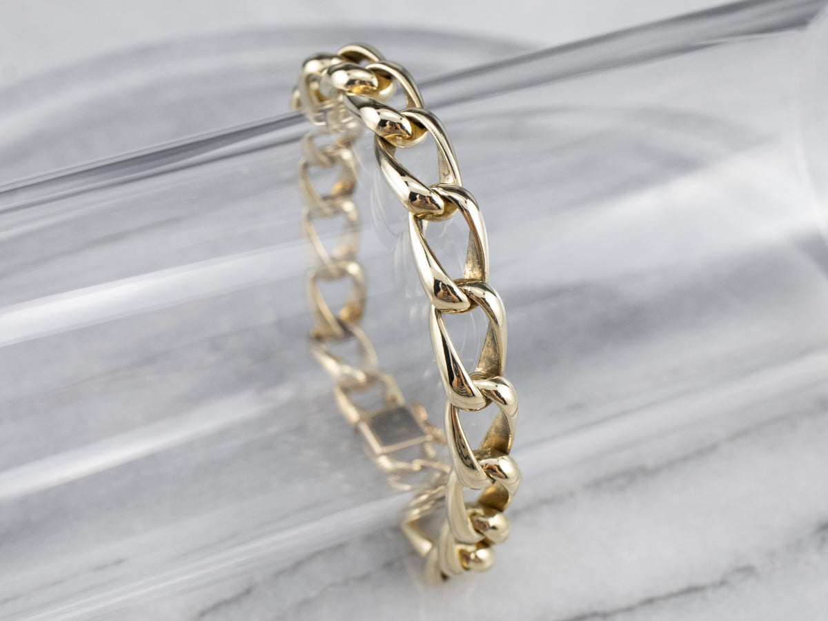 Heavy Gold Curb Chain Bracelet