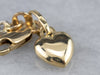 Tri Color Gold Heart Charm Chain Bracelet