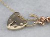 Vintage Heart Lock Two Tone Gold Chain Bracelet